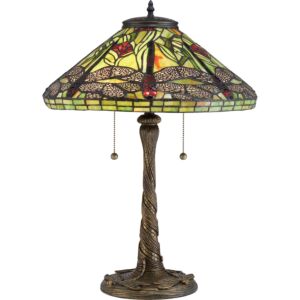 Jungle Dragonfly 2-Light Table Lamp in Architectural Bronze