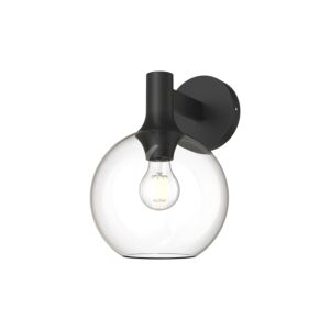 Castilla 1-Light Bathroom Vanity Light in Matte Black with Clear Glass