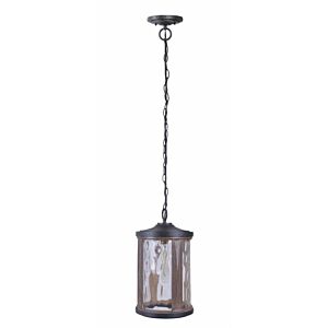 Craftmade Madera 16" Outdoor Hanging Light in Textured Black with Whiskey Barrel