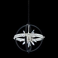 Allegri Angelo 6 Light 23 Inch Pendant Light in Matte Black w/ Polished Silver