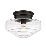 Ingalls 1-Light Semi-Flush Mount Ceiling Light in Matte Black