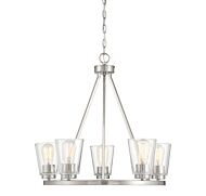 Savoy House Calhoun 5 Light Chandelier in Satin Nickel