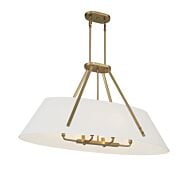 Savoy House Newport 6 Light Oval Chandelier in Warm Brass