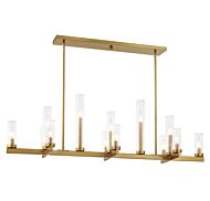 Carina 13-Light Linear Chandelier in Warm Brass