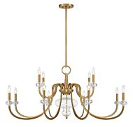 Bergdorf 12-Light Chandelier in Warm Brass