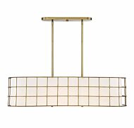 Savoy House Hayden by Brian Thomas 5 Light Linear Chandelier in Warm Brass