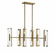 Savoy House Winfield 12 Light Linear Chandelier in Warm Brass