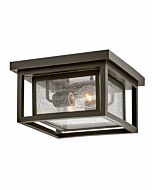 Hinkley Republic 2-Light Flush Mount Outdoor Ceiling Light In Oil Rubbed Bronze