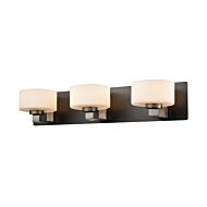 DVI Princeton 3-Light Bathroom Vanity Light in Satin Nickel and Graphite