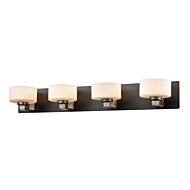 DVI Princeton 4-Light Bathroom Vanity Light in Satin Nickel and Graphite