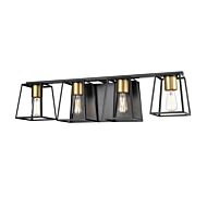 DVI Cape Breton 4-Light Bathroom Vanity Light in Multiple Finishes and Ebony