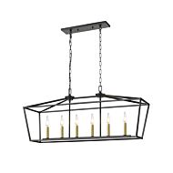 DVI Lundy'S Lane 6-Light Linear Pendant in Multiple Finishes and Graphite