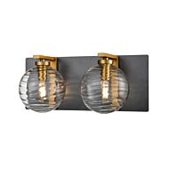 DVI Tropea 2-Light Bathroom Vanity Light in Brass and Graphite