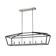 DVI Cabot Trail 6-Light Linear Pendant in Satin Nickel and Graphite