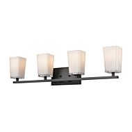 DVI Riverside 4-Light Bathroom Vanity Light in Ebony