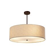 Textile 6-Light Drum Pendant in Bronze / Dark