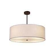 Textile 6-Light Drum Pendant in Bronze / Dark