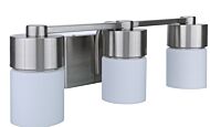 District 3-Light Bathroom Vanity Light in Brushed Polished Nickel