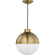 Globe LED 1-Light LED Pendant in Brushed Bronze