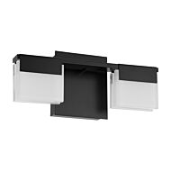 Vente 2-Light LED Vanity Light in Matte Black