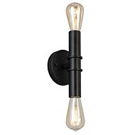 Drucker 2-Light Bathroom Vanity Light Vanity in Black