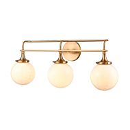 Beverly Hills 3-Light Bathroom Vanity Light in Satin Brass