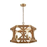 Structure 4-Light Chandelier in Medium Oak