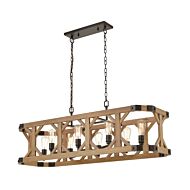 Structure 8-Light Linear Chandelier in Medium Oak