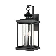 Minersville 3-Light Outdoor Wall Sconce in Matte Black