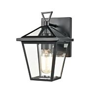 Main Street 1-Light Outdoor Wall Sconce in Black