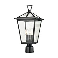 Main Street 3-Light Outdoor Post Mount in Black