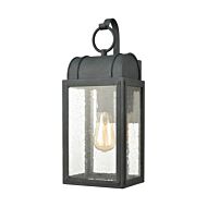 Heritage Hills 1-Light Outdoor Wall Sconce in Aged Zinc