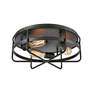 Wickshire 3-Light Flush Mount in Matte Black