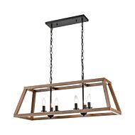 Barrow 6-Light Linear Chandelier in Matte Black