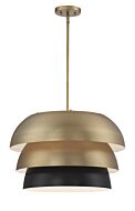 Moonshadow 4-Light Pendant in Old Satin Brass