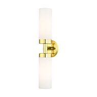 Aero 2-Light Bathroom Vanity Light in Polished Brass