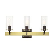 Beckett 3-Light Bathroom Vanity Light in Satin Brass & Bronze