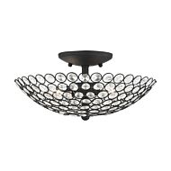 Cassandra 2-Light Semi-Flush Mount in Black