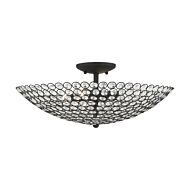 Cassandra 4-Light Semi-Flush Mount in Black