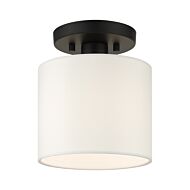 Meridian 1-Light Semi-Flush Mount in Black