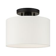 Meridian 1-Light Semi-Flush Mount in Black