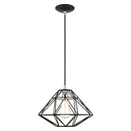 Knox 1-Light Pendant in Black w with Brushed Nickels