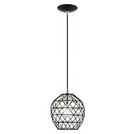 Geometrix 1-Light Pendant in Black w with Brushed Nickels