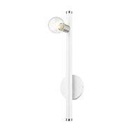 Bannister 1-Light Wall Sconce in White w with Brushed Nickels
