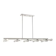 Acra 10-Light Linear Chandelier in Brushed Nickel