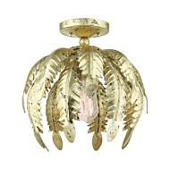 Acanthus 1-Light Semi-Flush Mount in Hand Applied Winter Gold