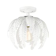 Acanthus 1-Light Semi-Flush Mount in Antique White