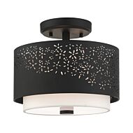 Noria 2-Light Semi-Flush Mount in Black