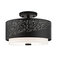 Noria 3-Light Semi-Flush Mount in Black