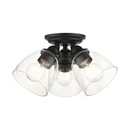 Montgomery 3-Light Flush Mount in Black